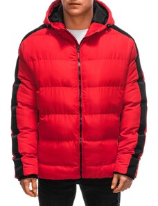 EDOTI Pánská prošívaná zimní bunda - červená V2 EM-JAHP-0101