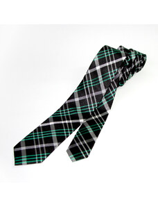 Hedvábná kravata LeeOppenheimer černo zelená Slim