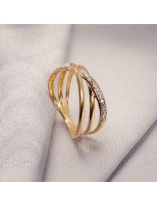 Dámský prsten ze 14kt zlata s diamanty Planet Shop