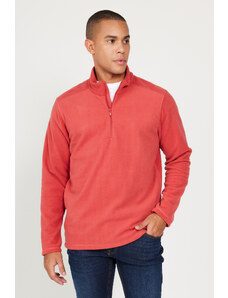 AC&Co / Altınyıldız Classics Men's Coral Anti-Pilling Anti-Pilling Standard Fit Stand Up Collar Fleece Sweatshirt.