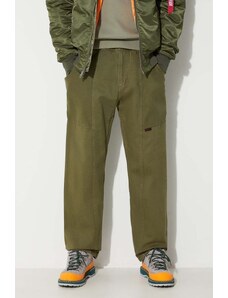 Bavlněné kalhoty Gramicci Gadget Pant zelená barva, jednoduché