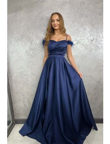 Paris Style Tmavě modré šaty na ramínka Felicjana