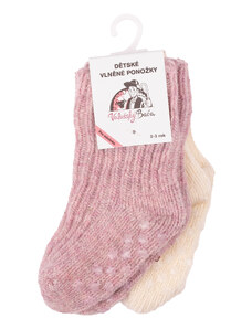 Vlněné miminkovské ponožky 2 páry dívčí