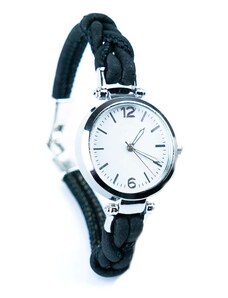 Ecopeople Dámské korkové hodinky eco-friendly - Splétané, černé