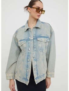 Džínová bunda Tommy Jeans dámská, přechodná, oversize, DW0DW16995