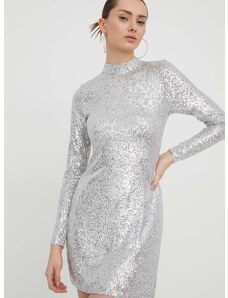 Šaty Abercrombie & Fitch stříbrná barva, mini