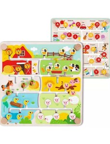Tooky Toy Dřevěná Montessori tabule Zvířátka a abeceda Tooky