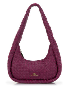 Malá dámská kabelka vyrobená z tkané kůže Wittchen, růžová, přírodní kůže