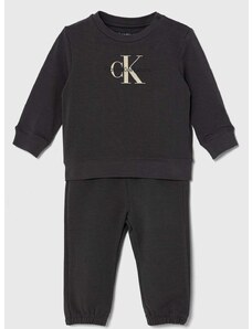 Dětská tepláková souprava Calvin Klein Jeans šedá barva