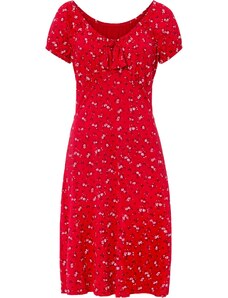 bonprix Žerzejové šaty s potiskem Červená