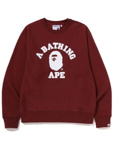 Bape College Relaxed Fit Crewneck Burgundy