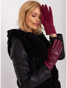 Fashionhunters Vínové, elegantní dámské rukavice
