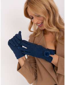 Fashionhunters Námořnické modré rukavice s geometrickými vzory