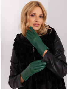 Fashionhunters Tmavě zelené zimní dotykové rukavice