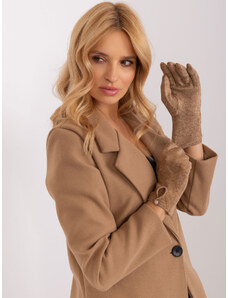 Fashionhunters Velbloudí teplé pletené rukavice