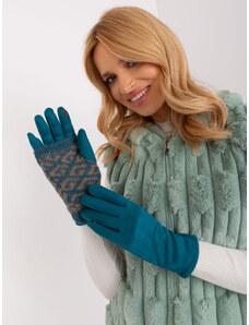 Fashionhunters Tyrkysové dvoudílné zimní rukavice