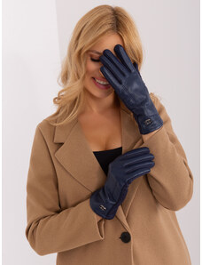 Fashionhunters Námořnické modré rukavice s ekologickou kůží