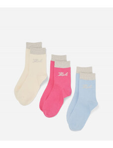 PONOŽKY 3-PACK KARL LAGERFELD K/SIGNATURE MID LNGTH SOCKS 3P