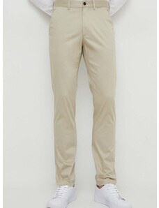 Kalhoty Calvin Klein pánské, béžová barva, ve střihu chinos