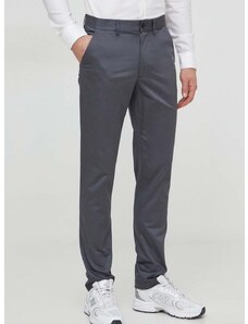 Kalhoty Calvin Klein pánské, šedá barva, ve střihu chinos, K10K110963