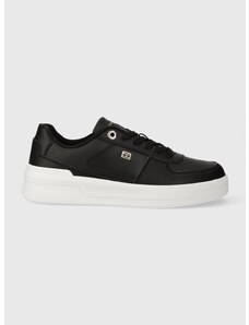 Kožené sneakers boty Tommy Hilfiger ESSENTIAL BASKET SNEAKER černá barva, FW0FW07684