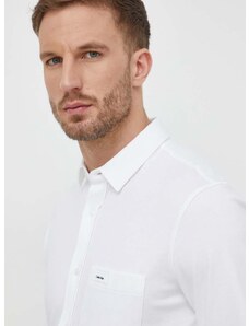 Košile Calvin Klein bílá barva, slim, s klasickým límcem