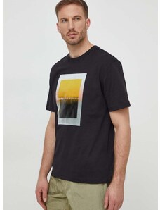 Bavlněné tričko Calvin Klein černá barva, s potiskem, K10K112394