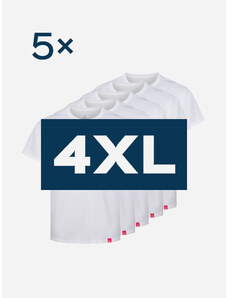 CityZen Pětipack bílých pánských triček AGEN - 4XL