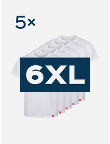 CityZen Pětipack bílých pánských triček AGEN - 6XL