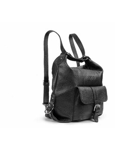 Kožený dámský univerzální batoh/taška Kabelky od Hraběnky; černá