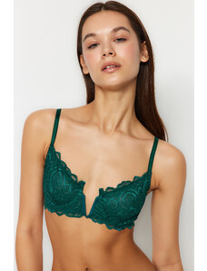 Trendyol Green Lace Capless Underwire Detailed Knitted Bra