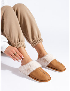 Women's fur slippers camel Shelvt