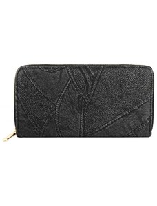 Dámská peněženka Charm z eko-kůže sešívaný design černá