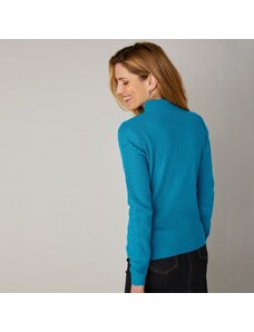 Blancheporte Žebrovaný pulovr se stojáčkem modrá 42/44