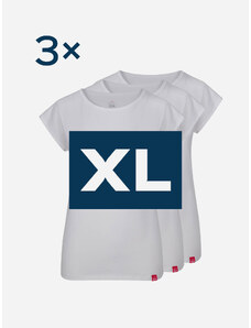 CityZen Triplepack bílých dámských triček ALTA - XL