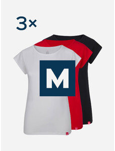 CityZen Triplepack dámských triček ALTA černá, bílá, červená - M
