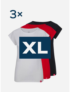 CityZen Triplepack dámských triček ALTA černá, bílá, červená - XL