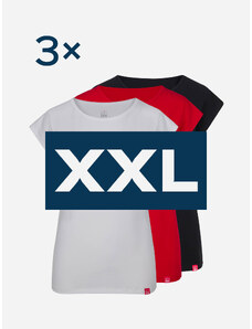 CityZen Triplepack dámských triček ALTA černá, bílá, červená - XXL