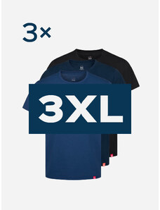 CityZen Triplepack pánských triček AGEN - navy, modrá, černá - 3XL