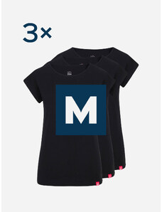 CityZen Triplepack černých dámských triček ALTA - M