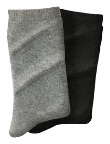 Blancheporte Sada 2 párů hřejivých ponožek s podšívkou šedý melír+černá 35-38