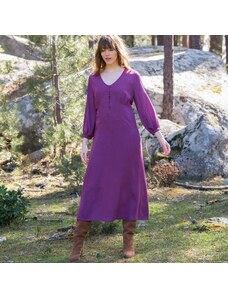 Blancheporte Jednobarevné šaty se 3/4 rukávy purpurová 36