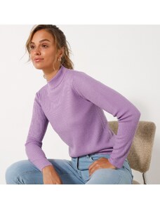 Blancheporte Žebrovaný pulovr se stojáčkem lila 54
