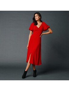 Blancheporte Dlouhé šaty s nařasením červená 36