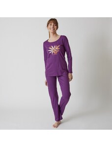 Blancheporte Pyžamo s dlouhými rukávy a motivem "au naturel" fialová 42/44