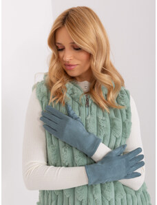 Fashionhunters Tmavě mátové hladké zimní rukavice