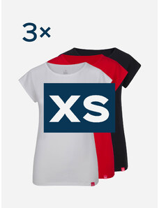 CityZen Triplepack dámských triček ALTA černá, bílá, červená - XS