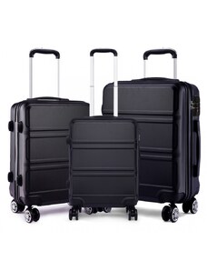 Konofactory Černá sada luxusních kufrů s TSA zámkem "Travelmania" - vel. M, L, XL