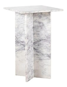 Bílý mramorový odkládací stolek Richmond Holmes 45 x 45 cm