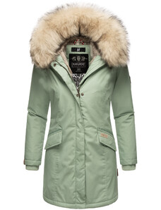 Dámská zimní bunda s kapucí a kožíškem Cristal Navahoo - SMOKEY MINT